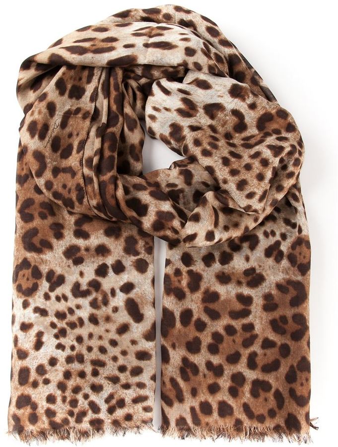 Dolce & Gabbana Leopard Print Scarf, $1,002 | farfetch.com | Lookastic