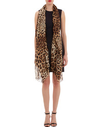 Dolce & Gabbana Leopard Print Silk Scarf