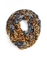 MYTH AND KISS Myth Kiss Leopard Lace Infinity Scarf Honey One Size One Size