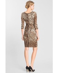 Dolce & Gabbana Dolcegabbana Leopard Print Stretch Silk Dress