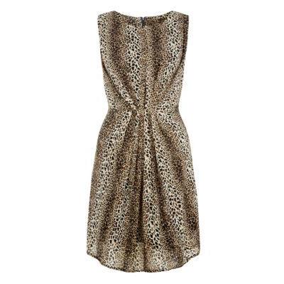 Exclusives New Look Mela Brown Leopard Print Ruched Dress | Where to ...