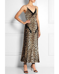 Moschino Cheap & Chic Moschino Cheap And Chic Leopard Print Silk Blend Slip Dress