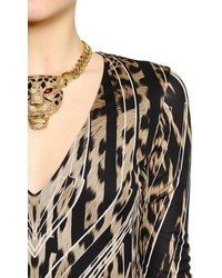 Roberto Cavalli Leopard Printed Viscose Jersey Dress
