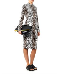 Rika Rosa Leopard Print Crepe Dress