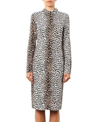 Rika Rosa Leopard Print Crepe Dress