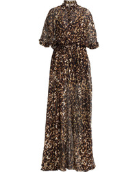 Roberto Cavalli Printed Silk Chiffon Maxi Dress