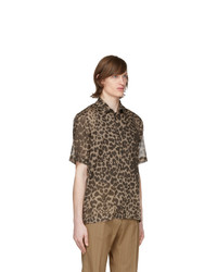 Dries Van Noten Brown And Beige Leopard Shirt