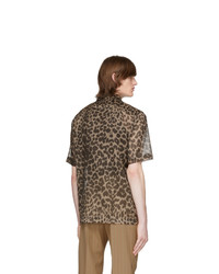 Dries Van Noten Brown And Beige Leopard Shirt