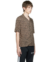 Palm Angels Brown Leopard Print Shirt