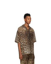 Dolce and Gabbana Brown Leopard Shirt
