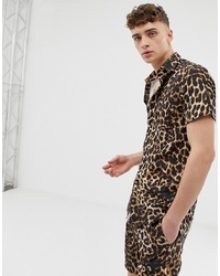 Criminal Damage Co Ord Shirt In Leopard Print