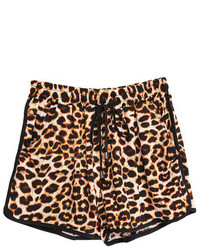 Drawstring Leopard Beach Shorts