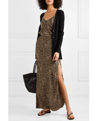 Nili Lotan Maya Leopard Print Silk Satin Maxi Skirt