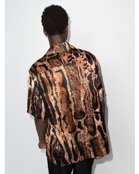 Edward Crutchley Ocelot Leopard Print Silk Shirt