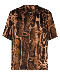Edward Crutchley Ocelot Leopard Print Silk Shirt