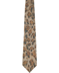 Brown Leopard Silk Tie