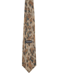Tom Ford Brown Leopard Tie