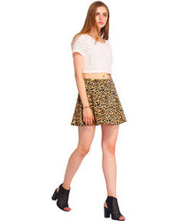 Romwe Charming Leopard Skirt