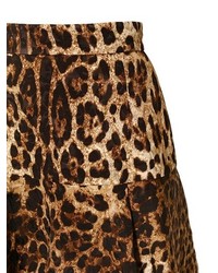Dolce & Gabbana Leopard Printed Silk Blend Brocade