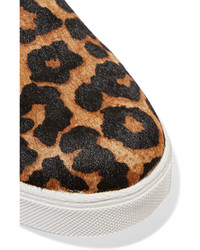 Sam Edelman Miles Leopard Print Calf Hair And Leather Sneakers