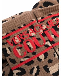 VERSACE JEANS COUTURE Leopard Print Logo Socks