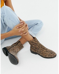 ASOS DESIGN Albany Suede Sock Boots In Leopard