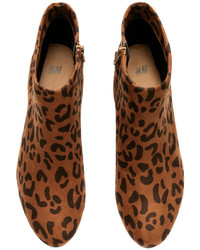 H&M Leopard Print Ankle Boots Leopard Print Ladies