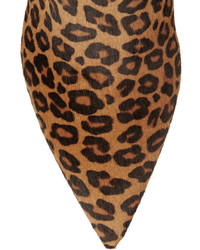 Miu Miu Leopard Print Calf Hair Ankle Boots
