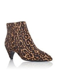 Prada Suede Curved Heel Ankle Boots Brown
