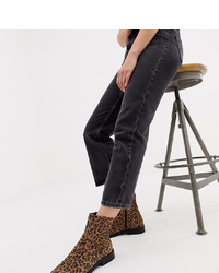 ASOS DESIGN Wide Fit Albany Suede Sock Boots In Leopard
