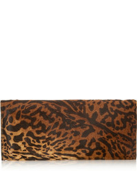 Alexander McQueen Embellished Leopard Print Calf Hair Clutch