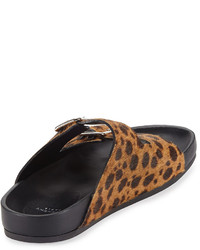 Givenchy Swiss Leopard Print Calf Hair Sandal