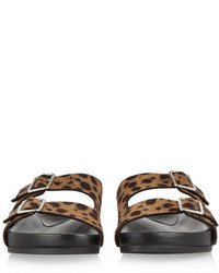 Givenchy Swiss Leopard Print Calf Hair Sandals