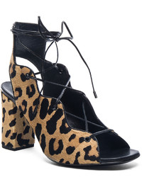 Saint Laurent Leopard Calf Hair Sandals