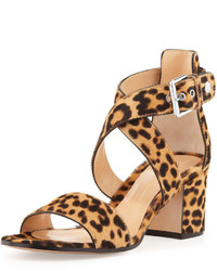 low heel leopard sandals