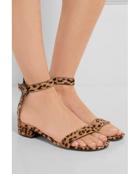 Gianvito Rossi Leopard Print Calf Hair Sandals Leopard Print