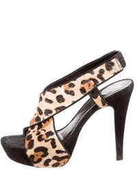 Diane von Furstenberg Leopard Print Platform Sandals