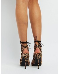 Charlotte Russe Qupid Printed Caged Lace Up Dress Sandals