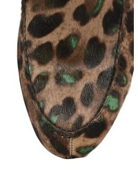 Leopard Printed Ponyskin Loafers