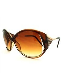 106Shades Oversized Butterfly Sunglasses With Animal Print Side Visor Brown Leopard