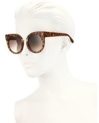 Stella McCartney 51mm Leopard Print Rounded Cat Eye Sunglasses