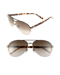Gucci 62mm Aviator Sunglasses Shiny Brown One Size