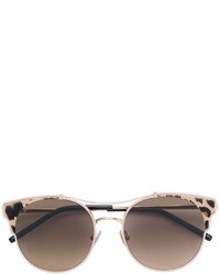 Jimmy Choo Eyewear Leopard Print Round Frame Sunglasses