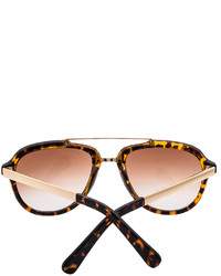 Choies Leopard Pattern Frame Sunglasses With Metal Bridge