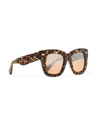 Acne Studios Library Square Frame Leopard Print Acetate Sunglasses