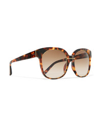 Linda Farrow Oversized Square Frame Tortoiseshell Acetate And Gold Plated Sunglasses