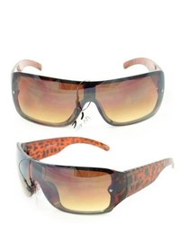Overstock P1490 Brown Leopard Plastic Wrap Sunglasses