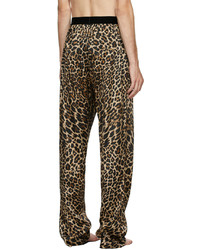 Tom Ford Beige Silk Leopard Lounge Pants