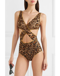 Karla Colletto Elle Wrap Effect Cutout Leopard Print Underwired Swimsuit