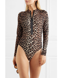 Ganni Leopard Print Swimsuit
